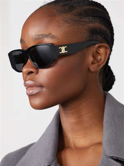 celine large black sunglasses|Celine gold and black sunglasses.